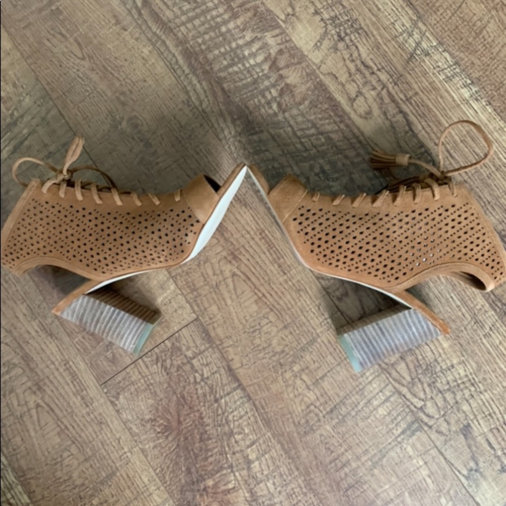 Marc Fisher Suede Lace Up Booties - Size 8